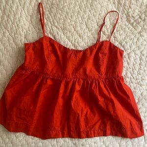 Flowy cotton poplin camisole jcrew red